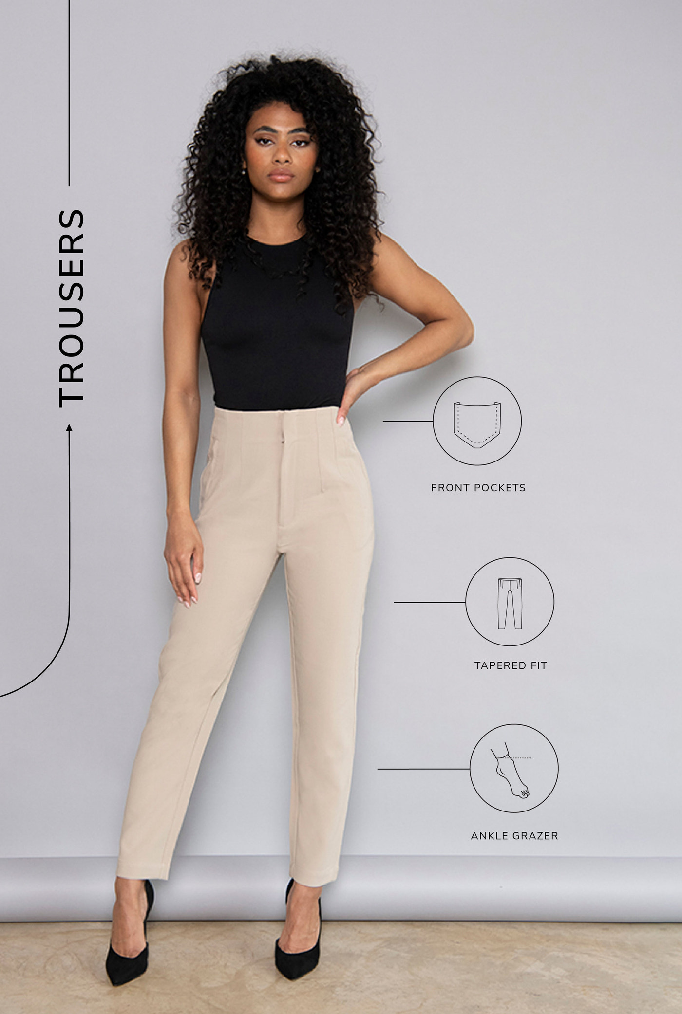 Pantalon cigarette - Sand