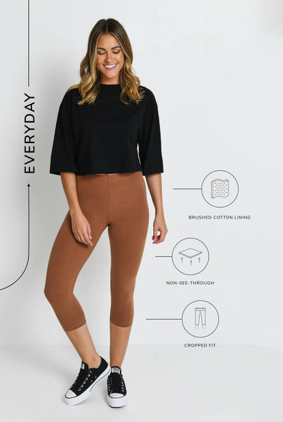 Legging court Everyday - Mocha Marron