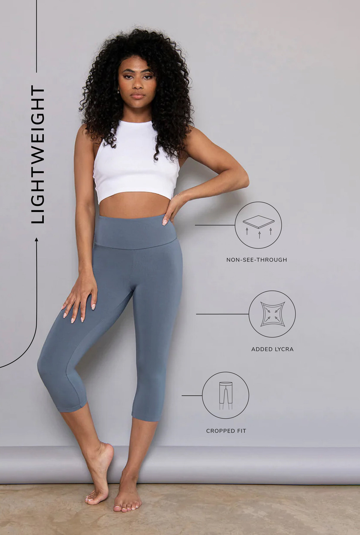 Legging Capri léger - Bleu acier
