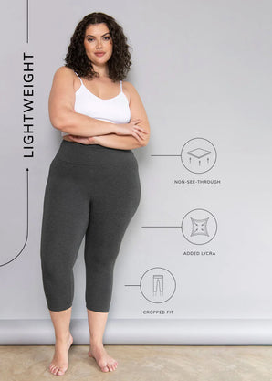 Legging léger court grande taille - Dark Gris