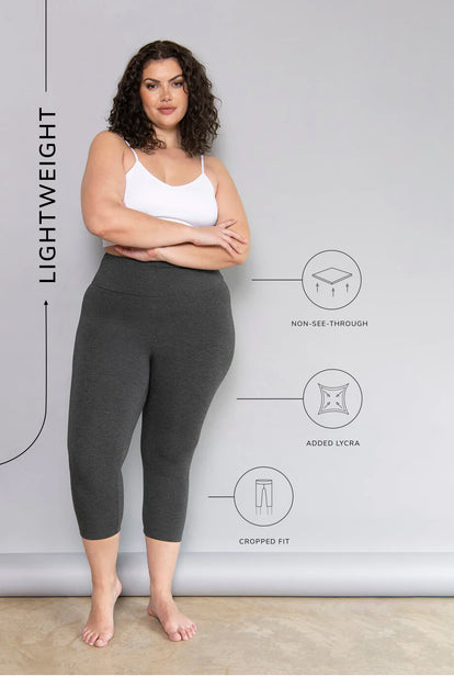 Legging léger court grande taille - Dark Gris