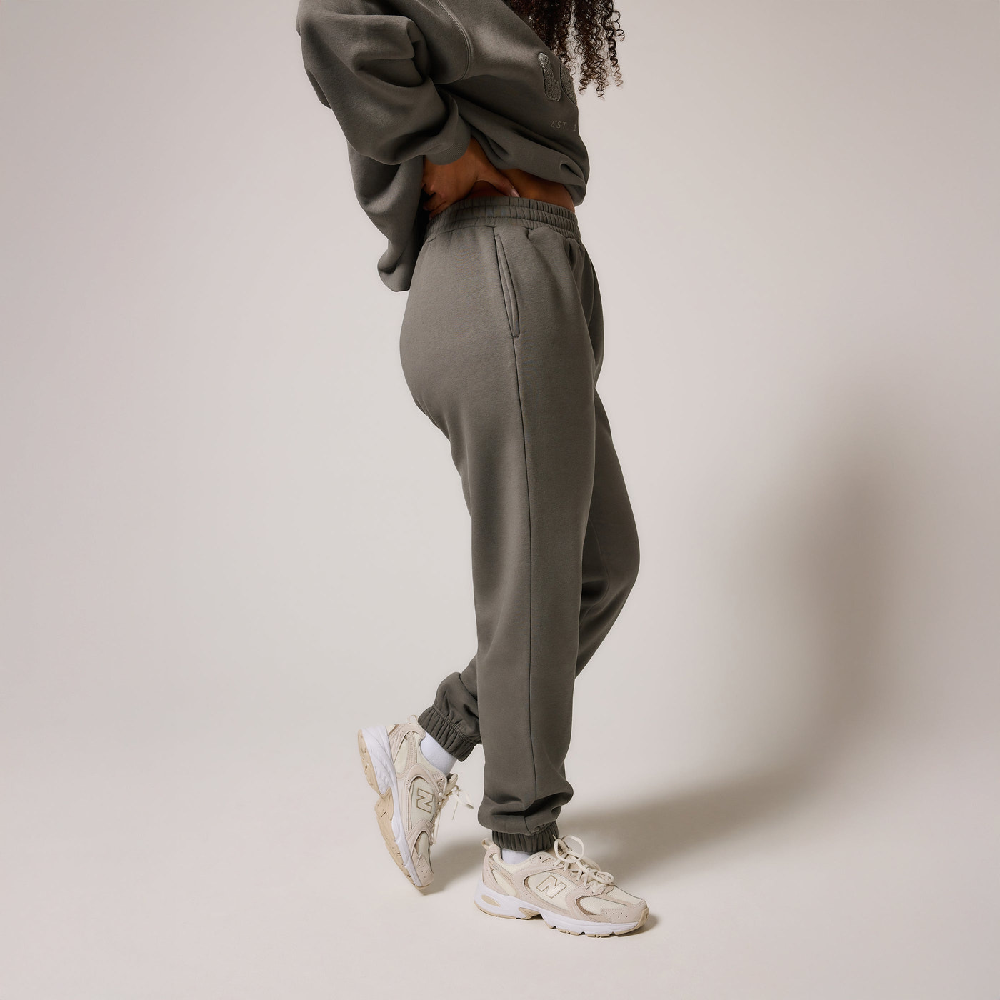 ALL SZN pantalon de jogging biologique à revers grande taille - Slate Green