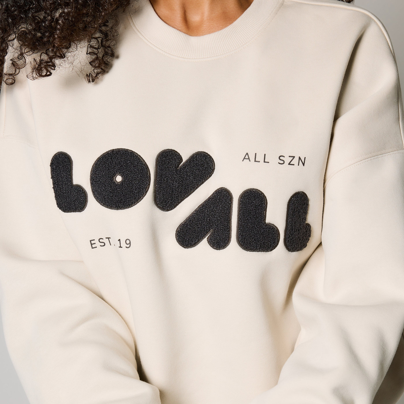 ALL SZN organique Sweat à Capuche Oversize grande taille Style 2 - Ecru