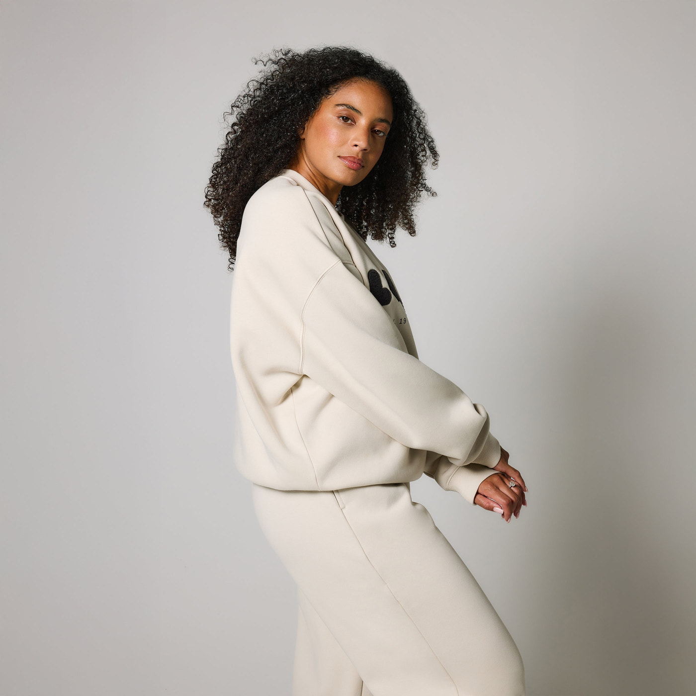 ALL SZN organique Sweat à Capuche Oversize Style 2 - Ecru