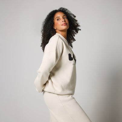 ALL SZN organique Sweat à Capuche Oversize grande taille Style 2 - Ecru