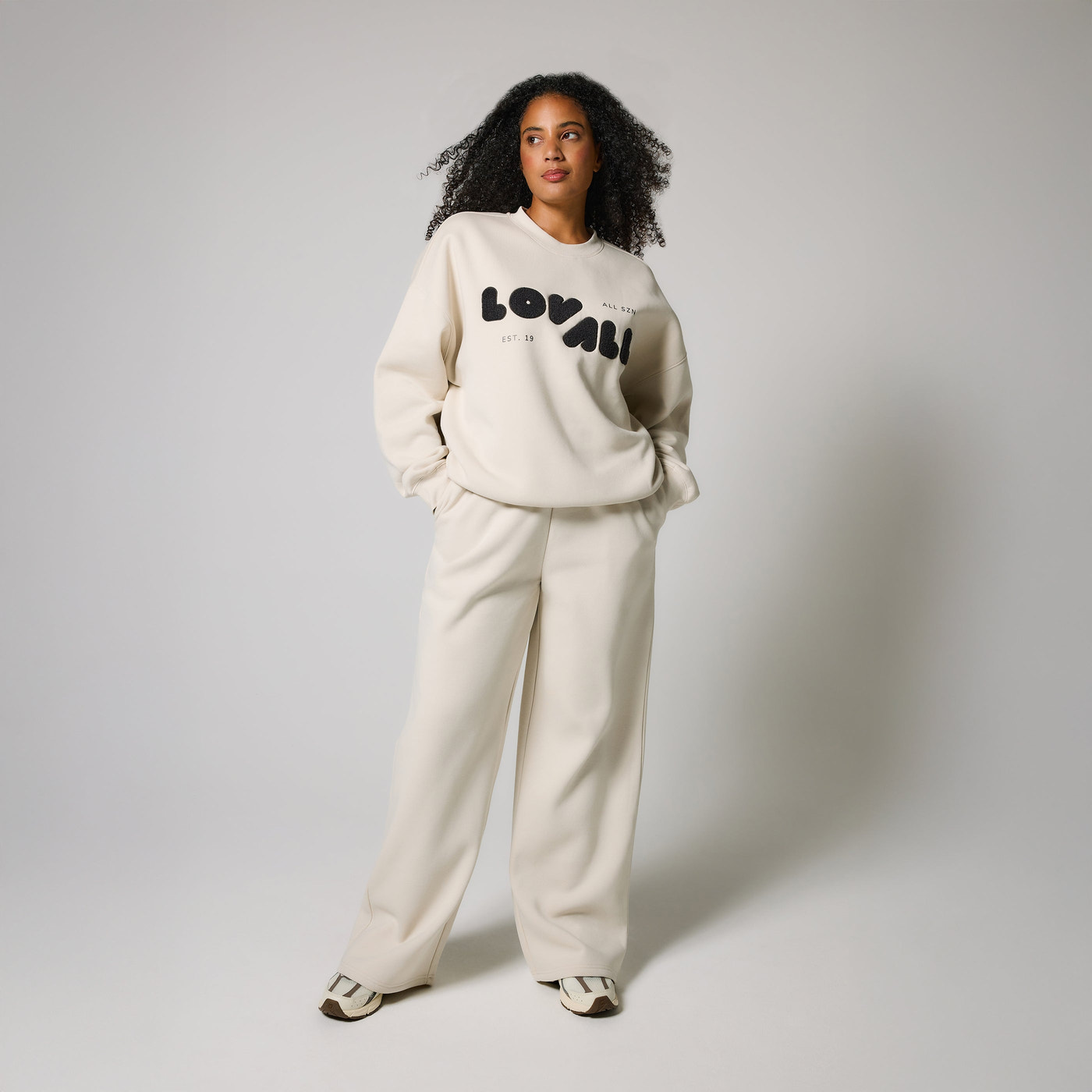 ALL SZN organique Sweat à Capuche Oversize grande taille Style 2 - Ecru