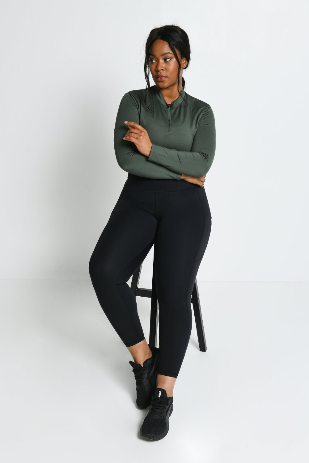 Legging de sport 7/8e grande taille Energise - Midnight Noir