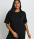 Ensemble lounge évasé tout doux grande taille - Noir