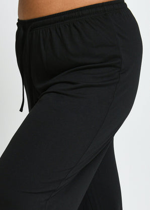 Ensemble lounge évasé tout doux grande taille - Noir