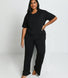 Ensemble lounge évasé tout doux grande taille - Noir