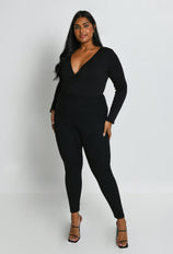 Legging effet daim grande taille - Noir