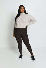 Legging taille haute grande taille Winter Everyday - Espresso Marron