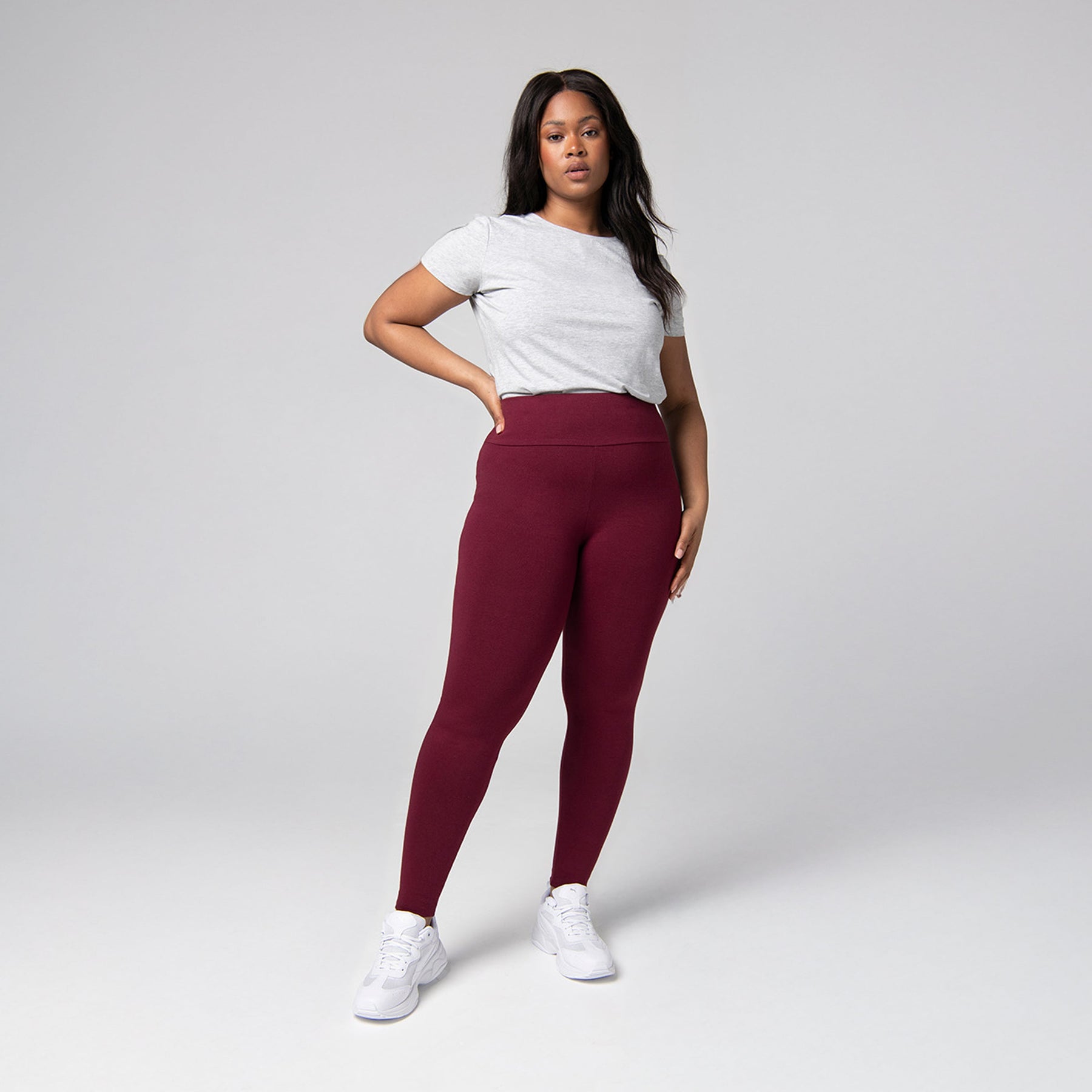 Legging taille haute grande taille Everyday - Burgunder