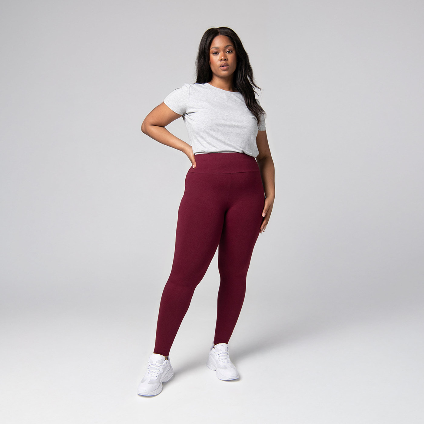 Legging taille haute grande taille Everyday - Burgunder