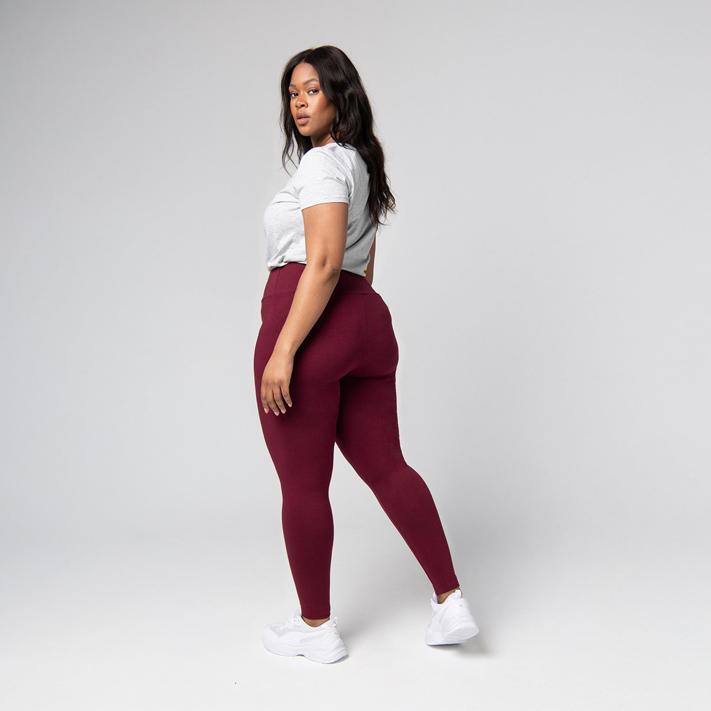 Legging taille haute grande taille Everyday - Burgunder