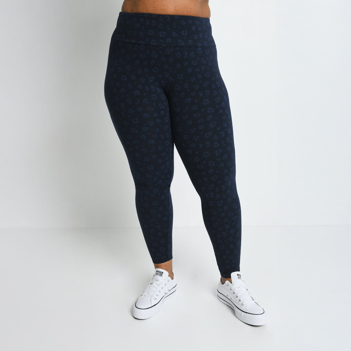 Legging taille haute grande taille Everyday - Navy Animal Print