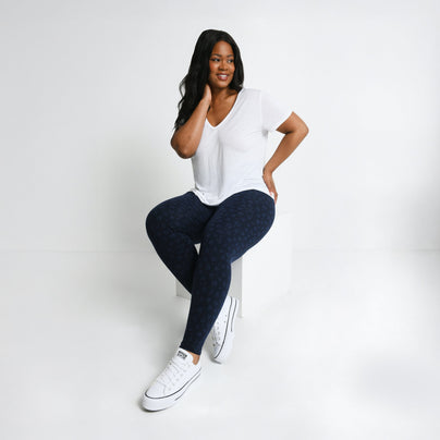 Legging taille haute grande taille Everyday - Navy Animal Print