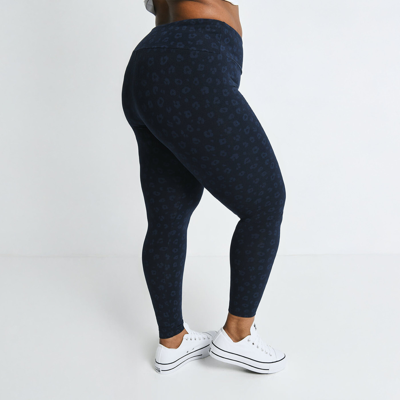 Legging taille haute grande taille Everyday - Navy Animal Print