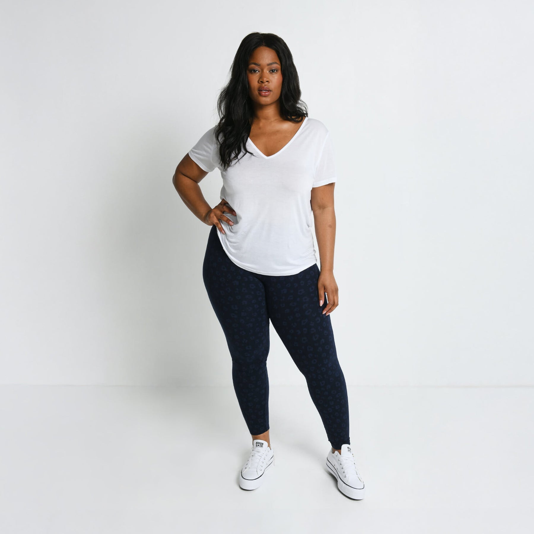 Legging taille haute grande taille Everyday - Navy Animal Print
