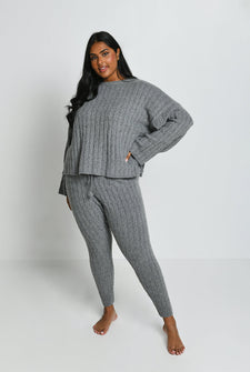 Pantalon de jogging torsadé grande taille - Gris