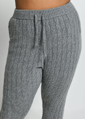 Pantalon de jogging torsadé grande taille - Gris