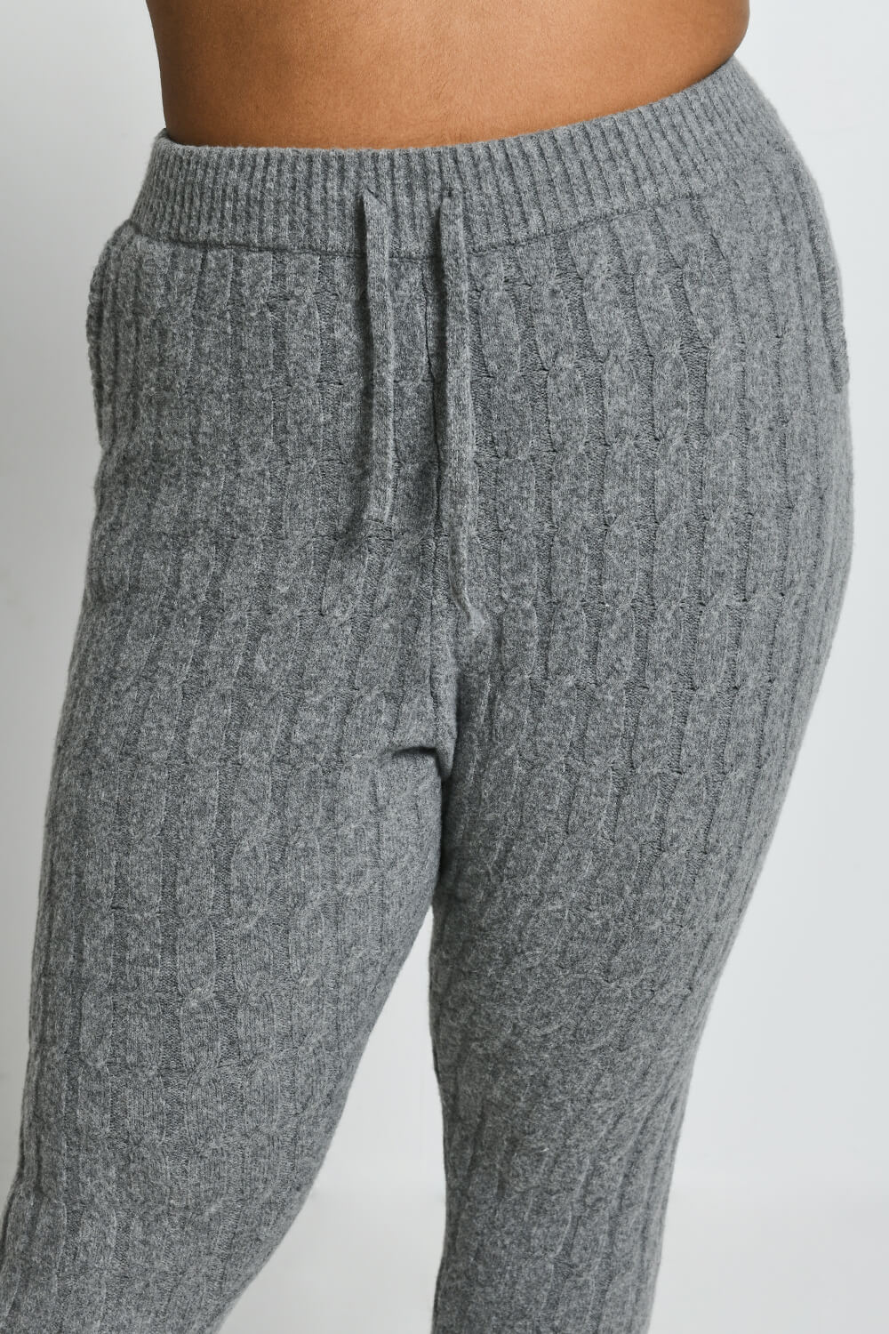 Pantalon de jogging torsadé grande taille - Gris