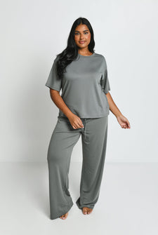 Ensemble lounge évasé tout doux grande taille - Sage Green
