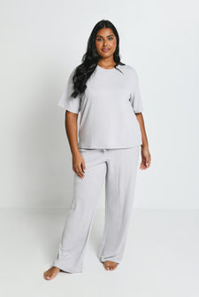 Ensemble lounge évasé tout doux grande taille - Gris
