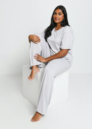 Ensemble lounge évasé tout doux grande taille - Gris