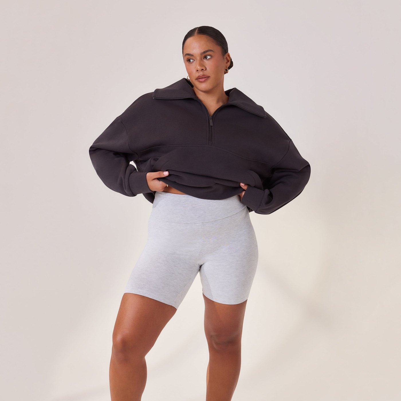 Curve Lightweight Everyday 6 Inch Cycling Shorts - Light Grey Marl