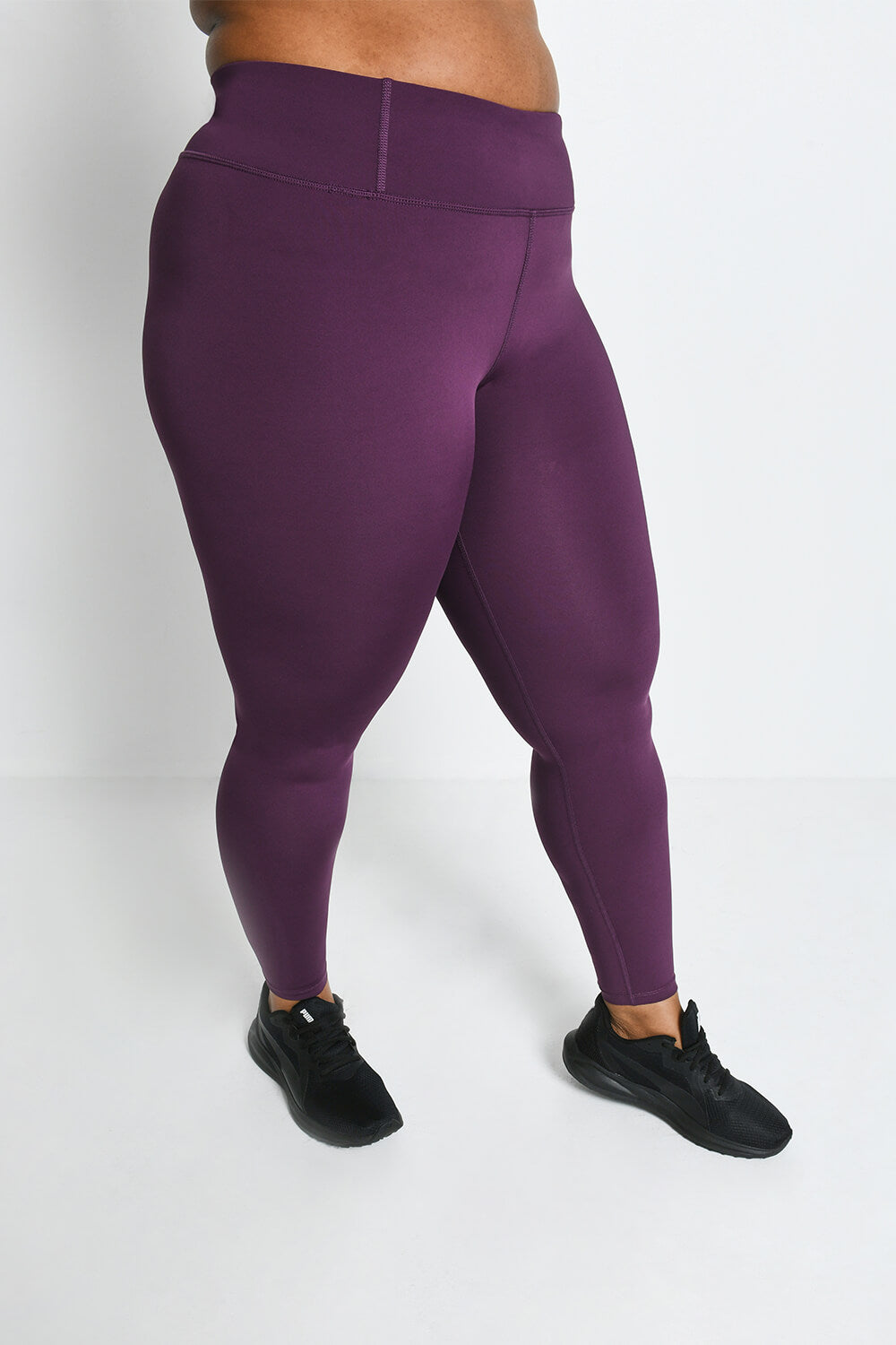 Legging de sport taille haute grande taille Focus - Mulberry Plum