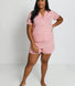Ensemble de pyjama court à boutonnière pur coton grande taille - Rose Dot