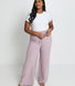 Pantalon lounge évasé maille tricot grande taille - Rose