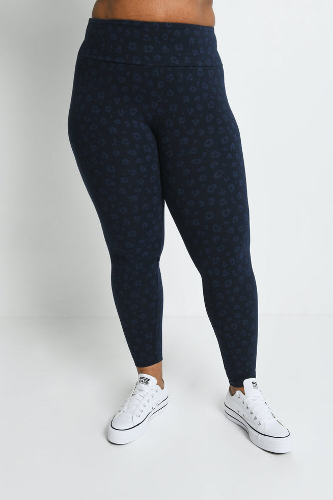 Legging taille haute grande taille Everyday - Navy Animal Print