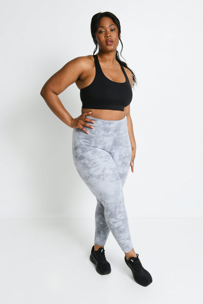 Legging 7/8e taille haute grande taille Revitalise - Sky Grey Tie Dye