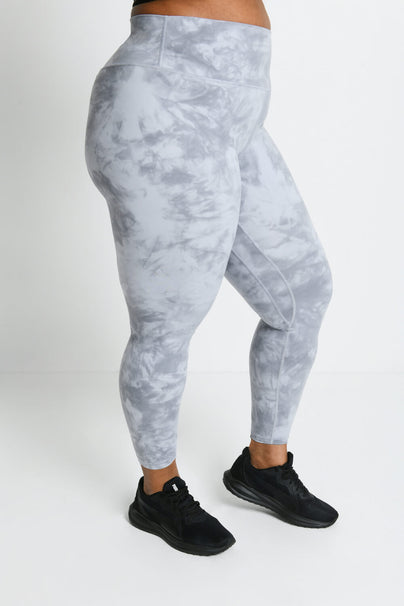 Legging 7/8e taille haute grande taille Revitalise - Sky Grey Tie Dye