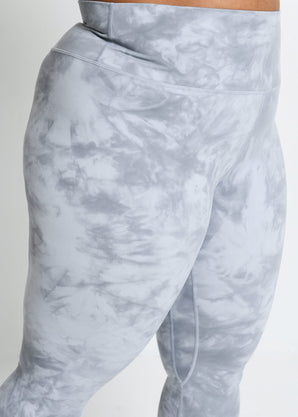 Legging 7/8e taille haute grande taille Revitalise - Sky Grey Tie Dye