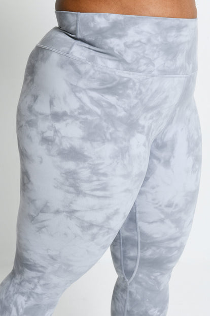 Legging 7/8e taille haute grande taille Revitalise - Sky Grey Tie Dye