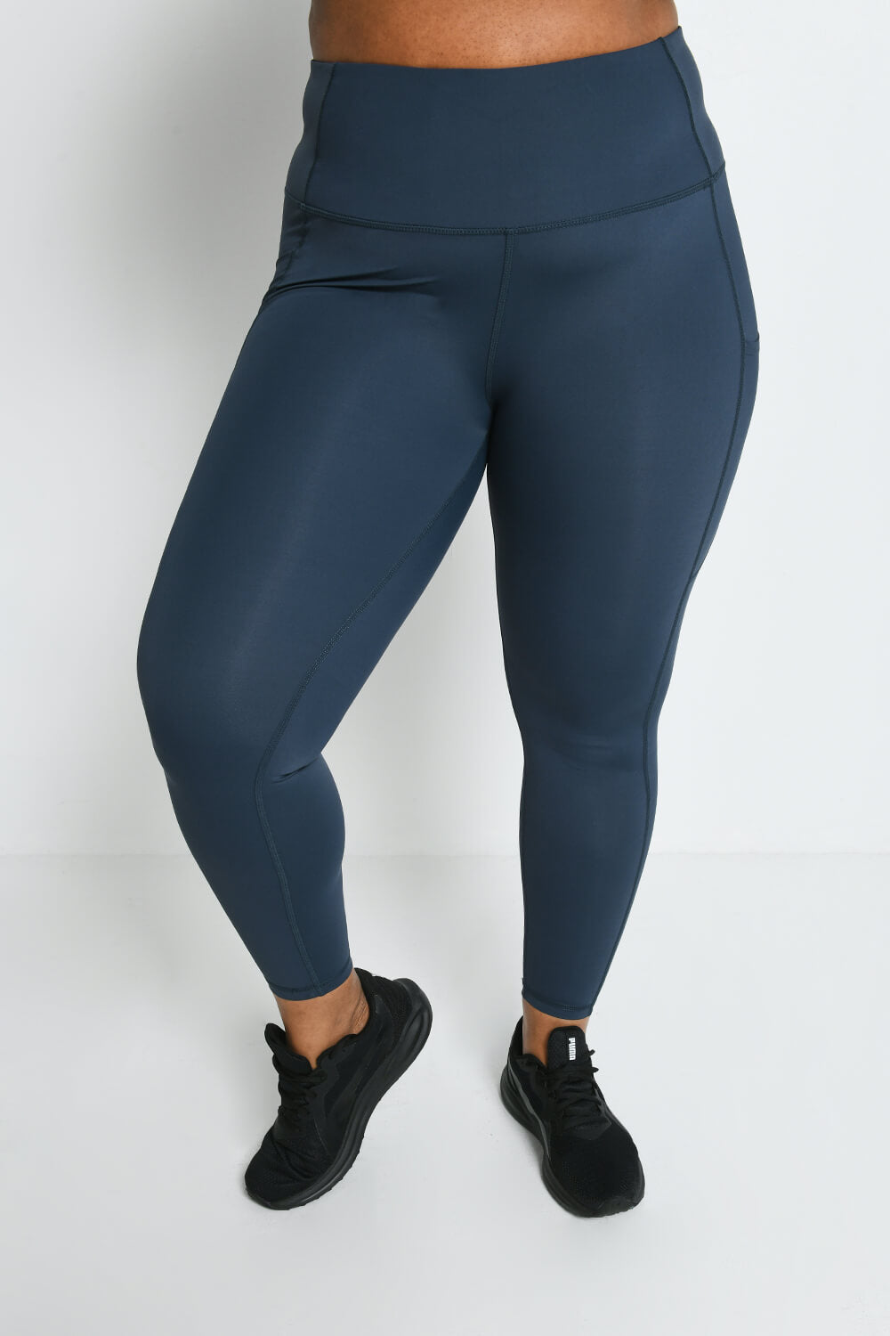 Legging de sport 7/8e taille haute grande taille Energise - Thunder Bleu