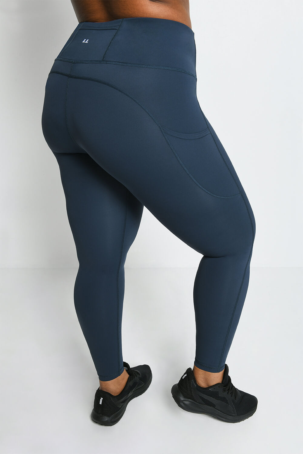 Legging de sport taille haute grande taille Energise - Thunder Bleu