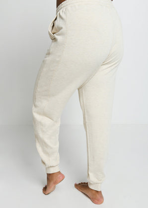 Pantalon de jogging Lounge-Luxe grande taille - Vanilla Marl
