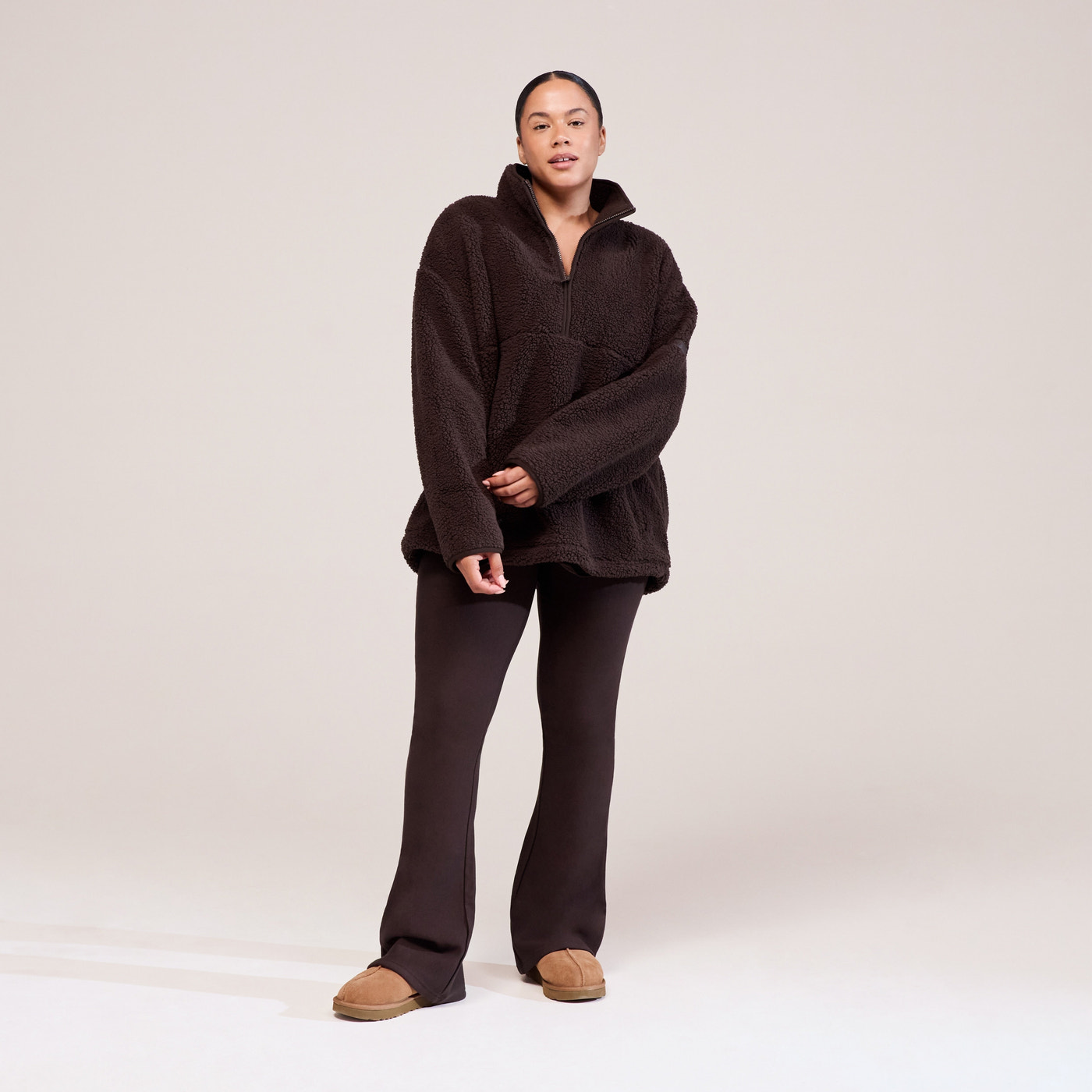 Curve Winter Flare Leggings - Espresso Brown