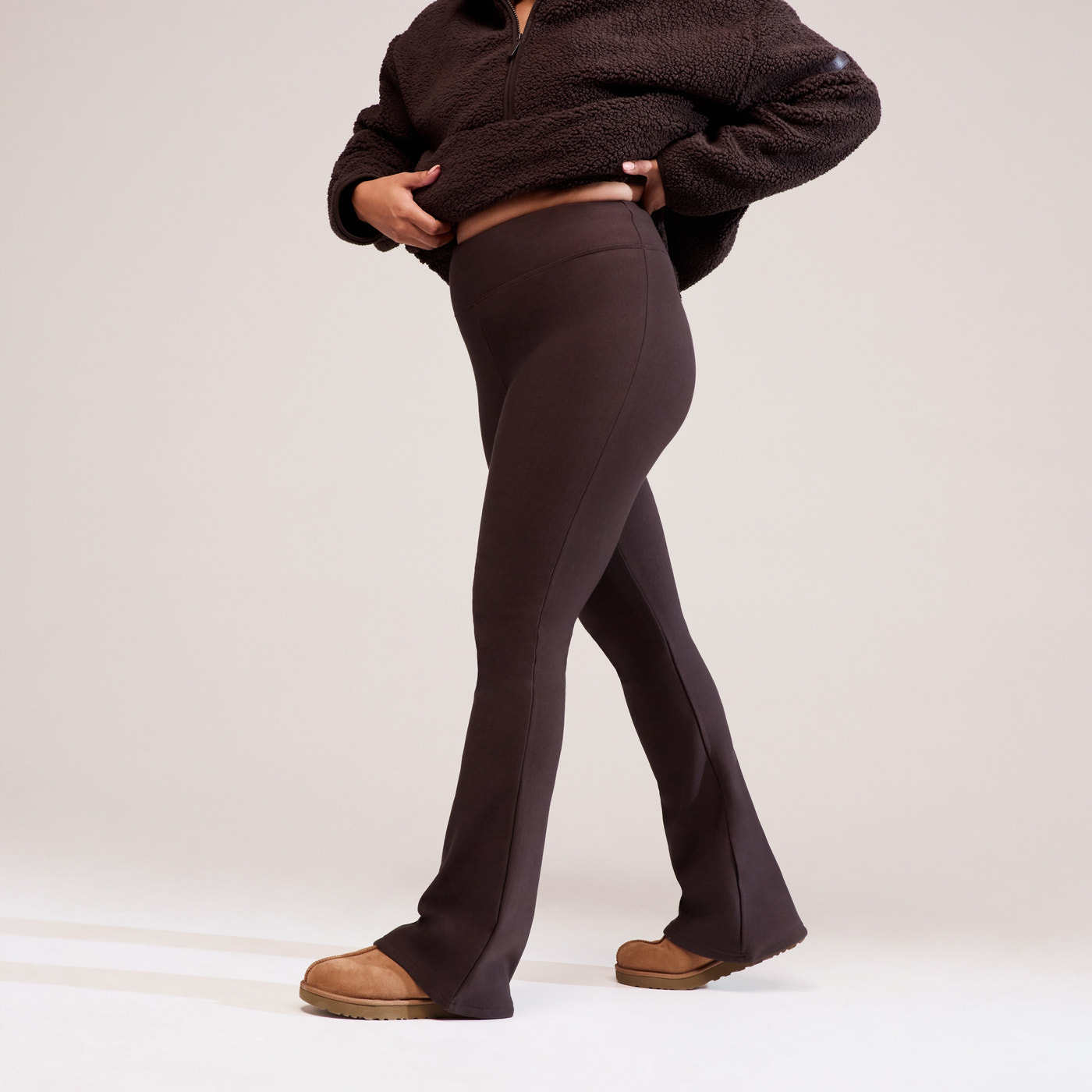 Curve Winter Flare Leggings - Espresso Brown