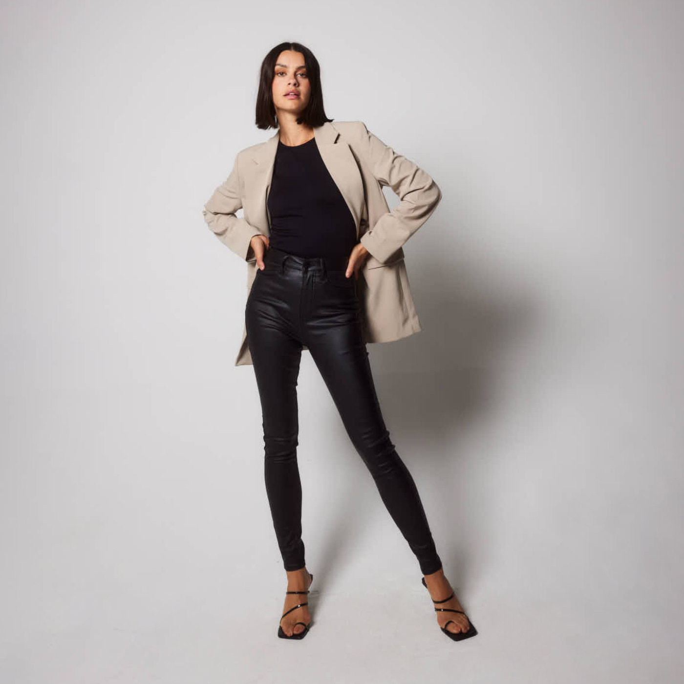 Jean enduit grande taille - Noir