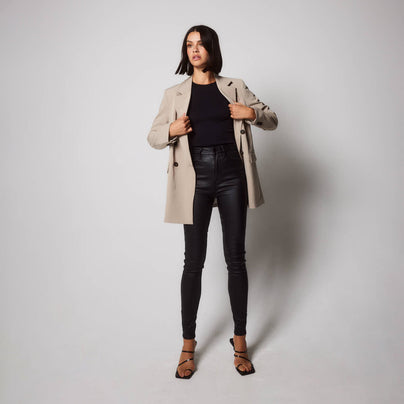 Jean enduit grande taille - Noir