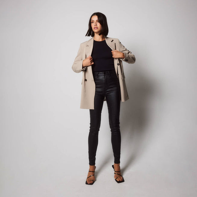 Jean enduit grande taille - Noir