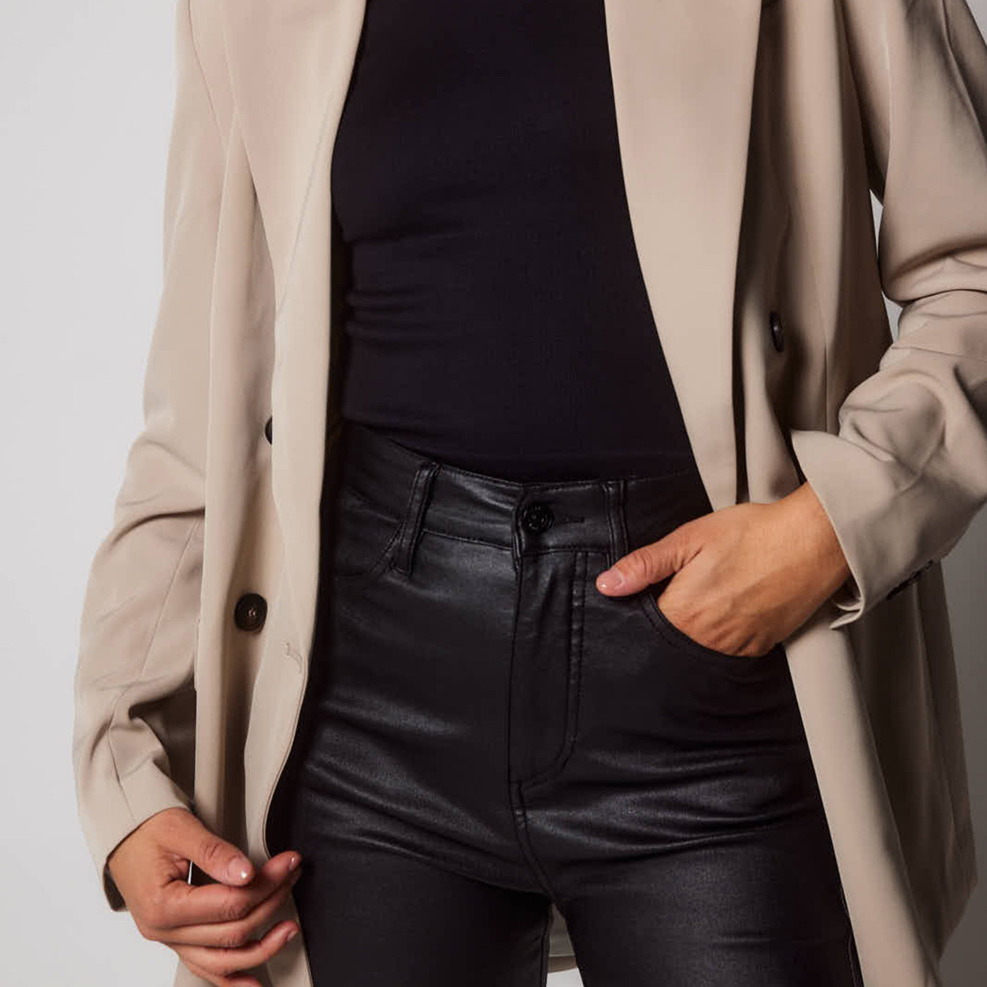 Jean enduit grande taille - Noir