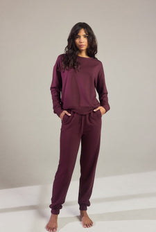 Pantalon de jogging Lounge-Luxe - Dark Cherry