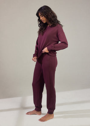 Pantalon de jogging Lounge-Luxe - Dark Cherry