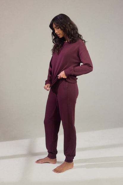 Pantalon de jogging Lounge-Luxe - Dark Cherry